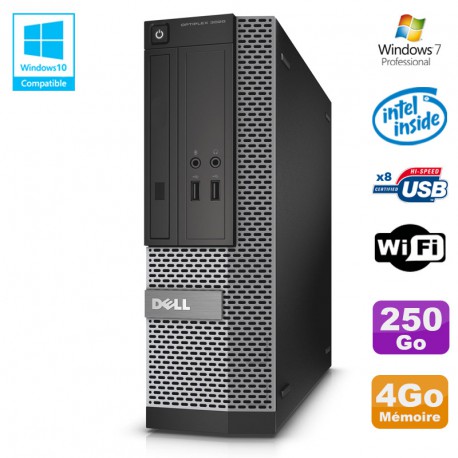 PC Dell Optiplex 3020 SFF Intel G3220 3GHz 4Go Disque 250Go DVD Wifi W7