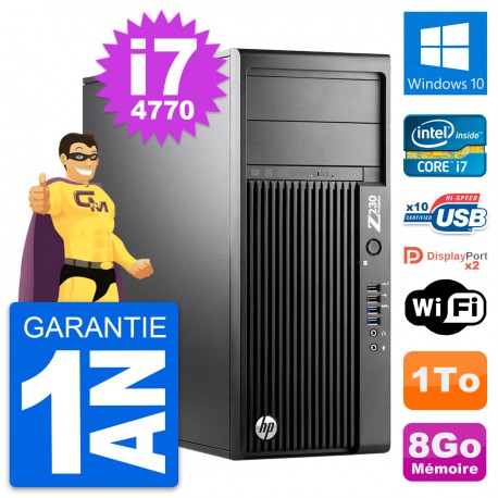 PC Tour HP WorkStation Z230 Intel i7-4770 RAM 8Go Disque 1To Windows 10 Wifi