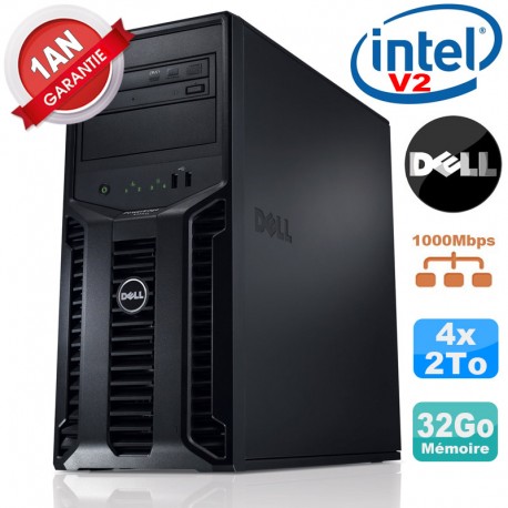 Serveur DELL PowerEdge T110 II NR Xeon Quad Core E3-1220 V2 32Go Ram Ecc 4x 2To