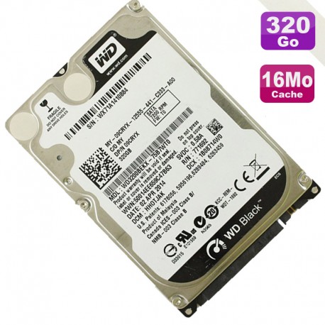 Disque Dur 320Go SATA 2.5" WD WD3200BEKX-75B7WT0 Black Scorpio 7200RMP 16Mo