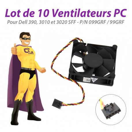 Lot x10 Ventilateurs PC Dell 390 3010 3020 SFF 099GRF 99GRF Boîtier OptiPlex