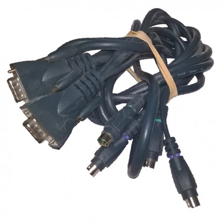 Câble Adaptateur KVM VGA Mâle 14Pin PS/2 Mâle vers VGA Mâle 14Pin PS/2 Mâle 2.4m