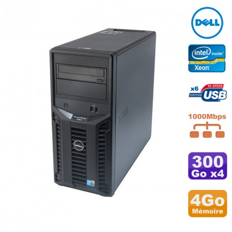 Serveur DELL PowerEdge T110 II Xeon Quad Core E3-1220 3.1Ghz 4Go 4x300Go SAS