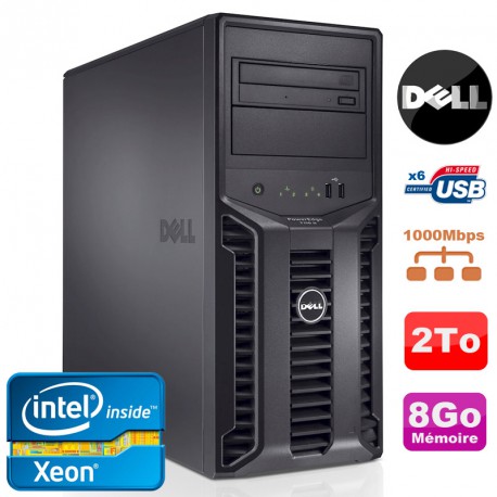 Serveur DELL PowerEdge T110II Xeon Quad Core E3-1220 3.1Ghz NR 8Go 2To DVD