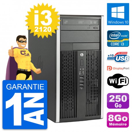 PC Tour HP Pro 6300 CMT Intel i3-2120 RAM 8Go Disque Dur 250Go Windows 10 Wifi