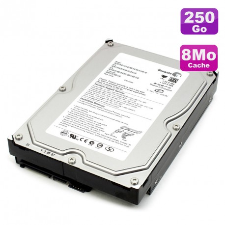 Disque Dur 250Go SATA 3.5" Seagate Barracuda 7200.12 ST3250312AS 7200RPM 8Mo