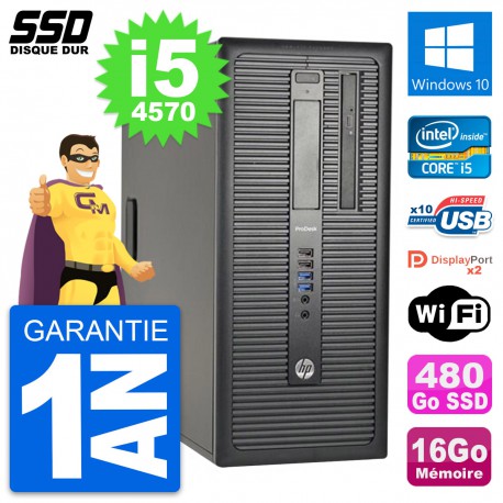 PC Tour HP ProDesk 600 G1 Intel Core i5-4570 RAM 16Go SSD 480Go Windows 10 Wifi