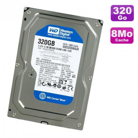 Disque Dur 320Go SATA 3.5" Western Digital Caviar Blue WD3200AAJS-56B4A0 7200 8Mo